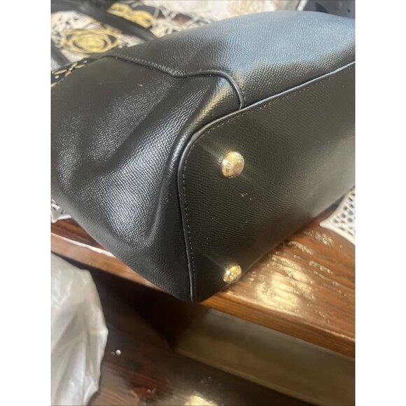 Michael Kors Leather Suede Black Jet Set Travel Tote Handbag Classic Purse - Picture 6 of 16